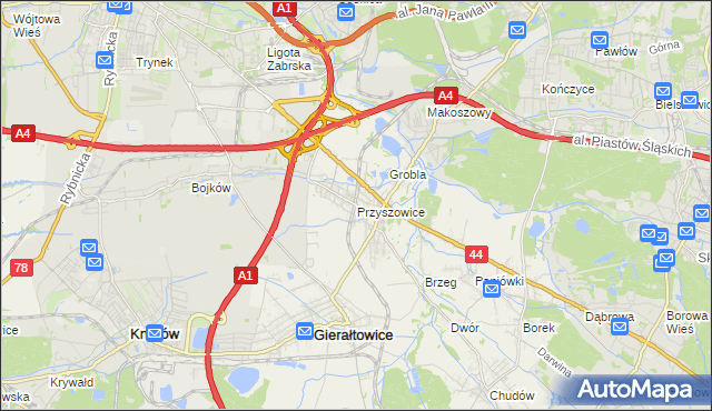 mapa Przyszowice, Przyszowice na mapie Targeo