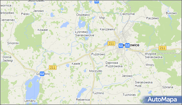 mapa Puzdrowo, Puzdrowo na mapie Targeo