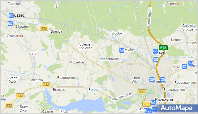 mapa Radostowice, Radostowice na mapie Targeo