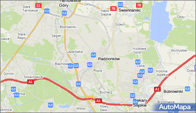 mapa Radzionków, Radzionków na mapie Targeo