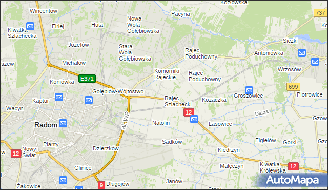 mapa Rajec Szlachecki, Rajec Szlachecki na mapie Targeo