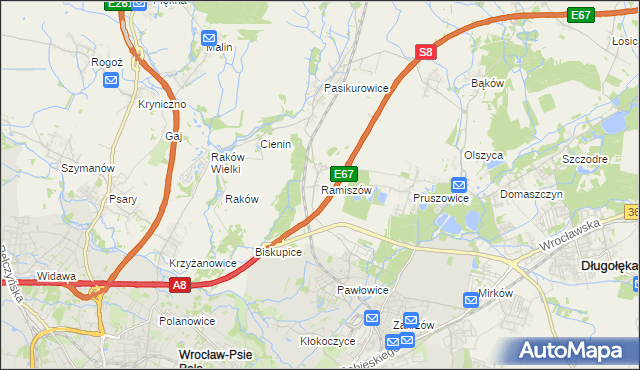 mapa Ramiszów, Ramiszów na mapie Targeo