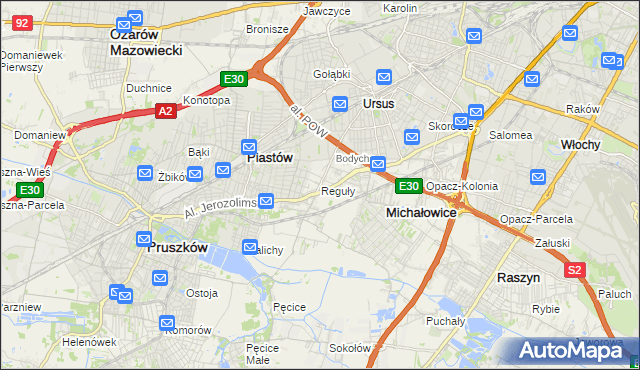 mapa Reguły, Reguły na mapie Targeo