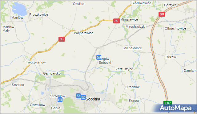 mapa Rogów Sobócki, Rogów Sobócki na mapie Targeo
