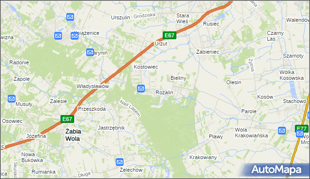 mapa Rozalin gmina Nadarzyn, Rozalin gmina Nadarzyn na mapie Targeo