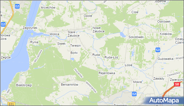 mapa Ruda gmina Radzymin, Ruda gmina Radzymin na mapie Targeo