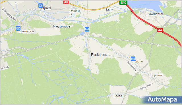 mapa Rudziniec, Rudziniec na mapie Targeo