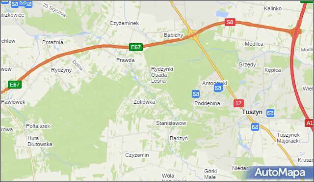 mapa Rydzynki, Rydzynki na mapie Targeo