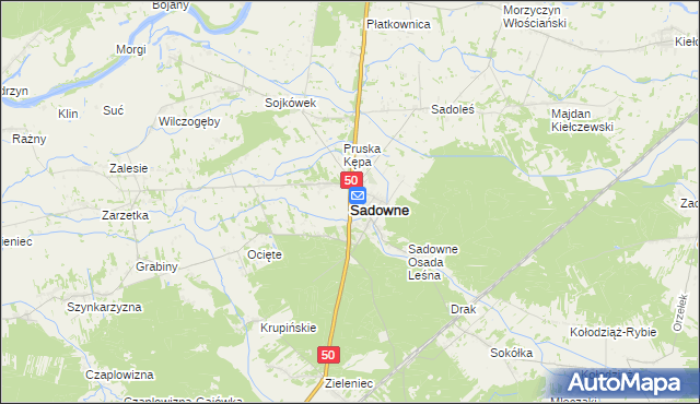 mapa Sadowne, Sadowne na mapie Targeo