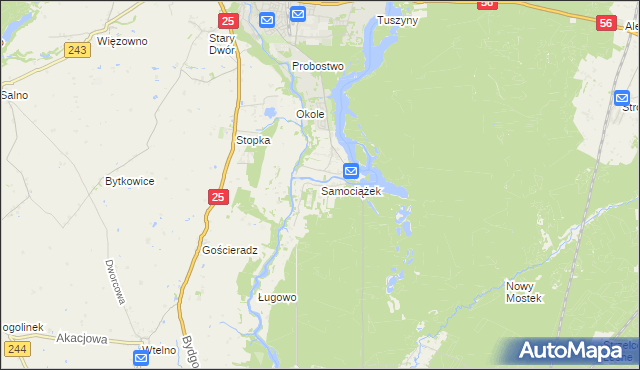 mapa Samociążek, Samociążek na mapie Targeo