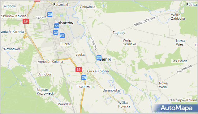 mapa Serniki, Serniki na mapie Targeo