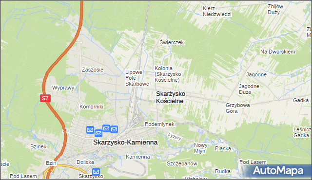 mapa Skarżysko Kościelne, Skarżysko Kościelne na mapie Targeo