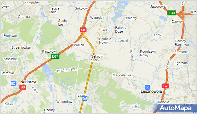 mapa Słomin gmina Raszyn, Słomin gmina Raszyn na mapie Targeo