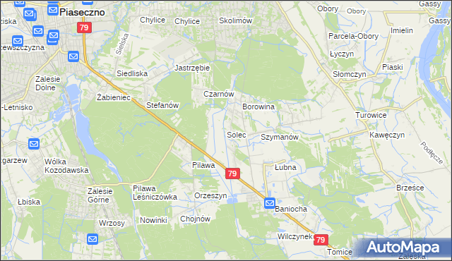 mapa Solec gmina Góra Kalwaria, Solec gmina Góra Kalwaria na mapie Targeo