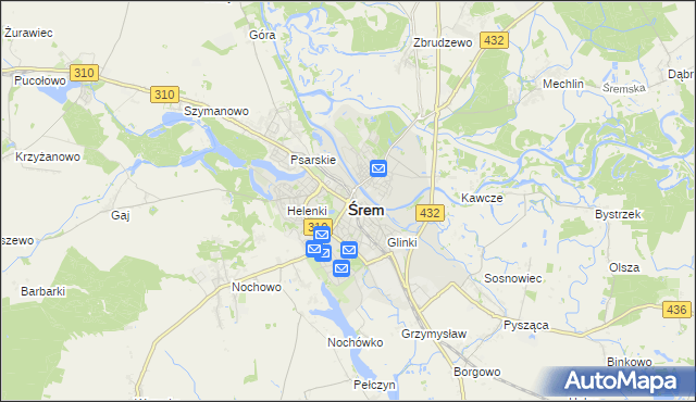 mapa Śrem, Śrem na mapie Targeo