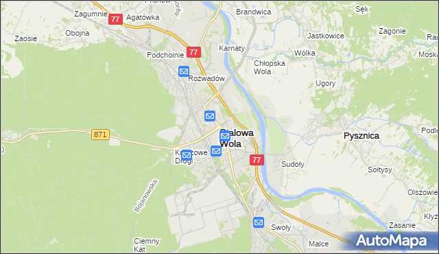 mapa Stalowa Wola, Stalowa Wola na mapie Targeo