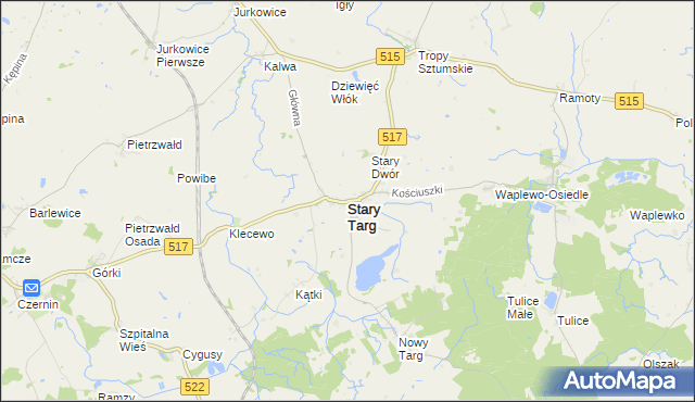 mapa Stary Targ, Stary Targ na mapie Targeo