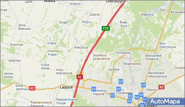 mapa Stobiecko Szlacheckie, Stobiecko Szlacheckie na mapie Targeo