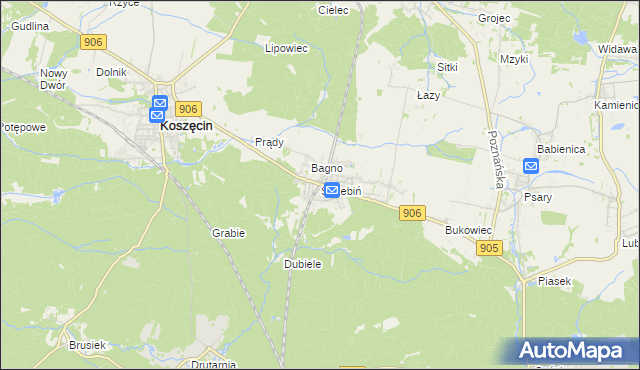 mapa Strzebiń, Strzebiń na mapie Targeo