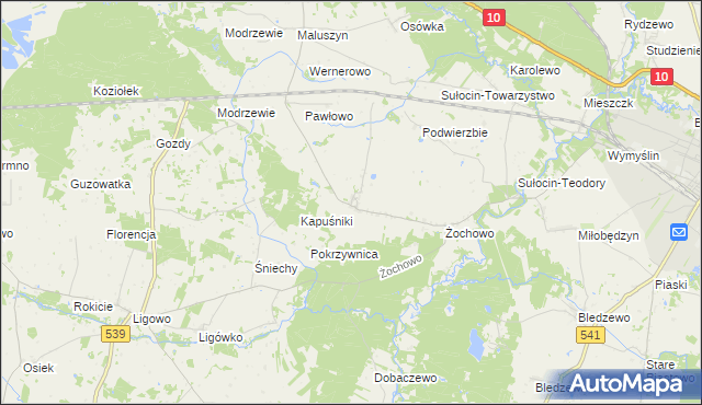 mapa Sudragi, Sudragi na mapie Targeo