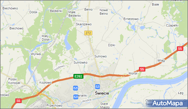 mapa Sulnowo, Sulnowo na mapie Targeo