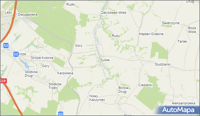mapa Sulów, Sulów na mapie Targeo