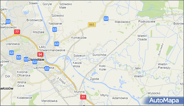 mapa Surochów, Surochów na mapie Targeo