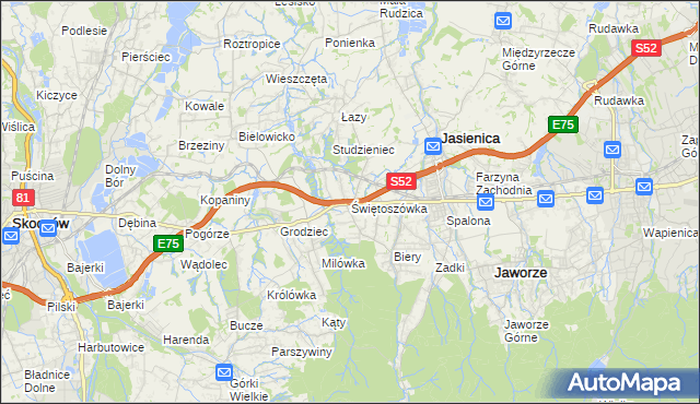 mapa Świętoszówka, Świętoszówka na mapie Targeo