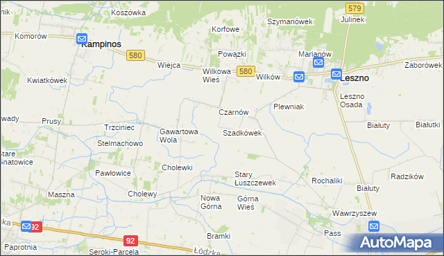 mapa Szadkówek, Szadkówek na mapie Targeo