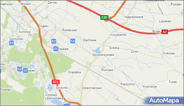 mapa Szczodrzykowo, Szczodrzykowo na mapie Targeo