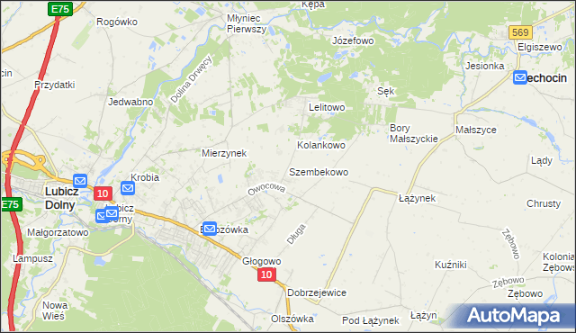 mapa Szembekowo, Szembekowo na mapie Targeo