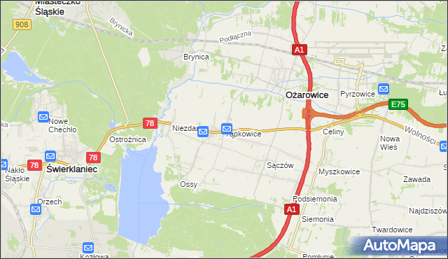 mapa Tąpkowice, Tąpkowice na mapie Targeo