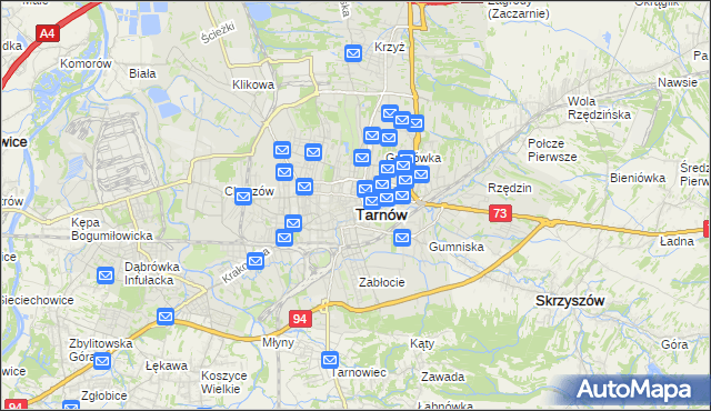 mapa Tarnów, Tarnów na mapie Targeo