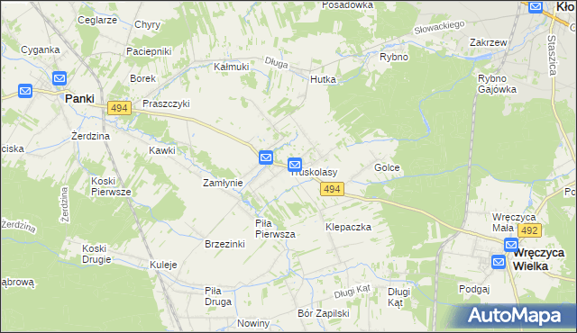mapa Truskolasy gmina Wręczyca Wielka, Truskolasy gmina Wręczyca Wielka na mapie Targeo