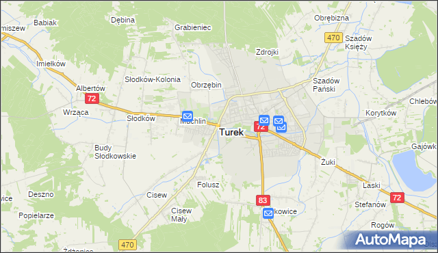 mapa Turka, Turek na mapie Targeo