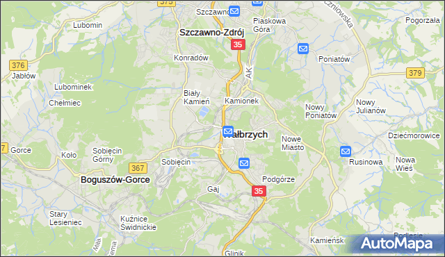 mapa Wałbrzycha, Wałbrzych na mapie Targeo
