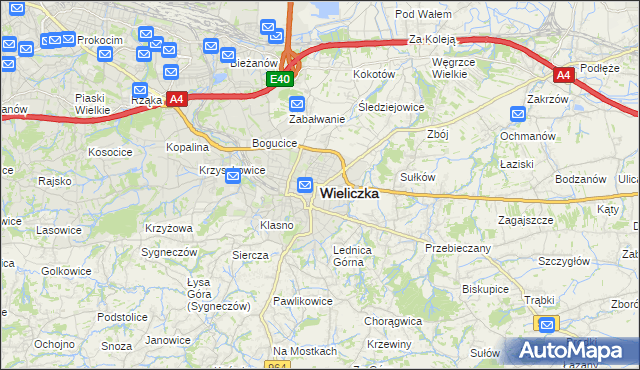 mapa Wieliczka, Wieliczka na mapie Targeo