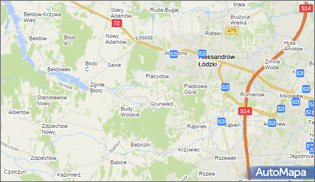 mapa Wola Grzymkowa, Wola Grzymkowa na mapie Targeo