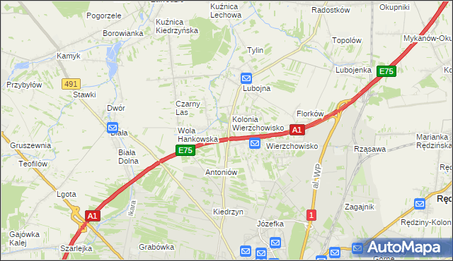 mapa Wola Kiedrzyńska, Wola Kiedrzyńska na mapie Targeo