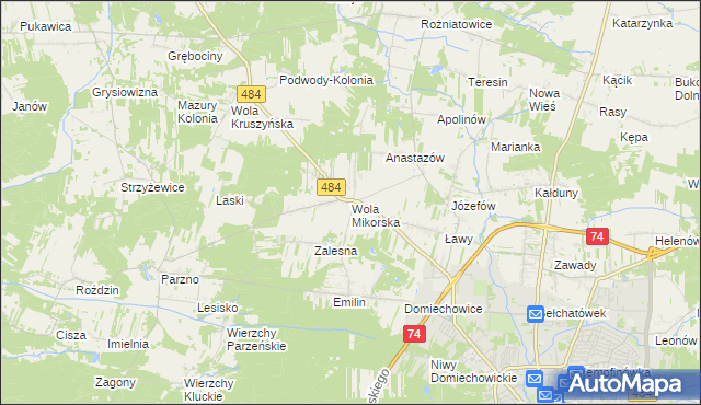 mapa Wola Mikorska, Wola Mikorska na mapie Targeo