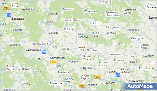 mapa Wola Piskulina, Wola Piskulina na mapie Targeo