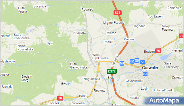 mapa Wola Rębkowska, Wola Rębkowska na mapie Targeo