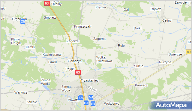 mapa Wólka Świątkowa, Wólka Świątkowa na mapie Targeo