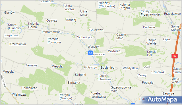 mapa Wysocice, Wysocice na mapie Targeo