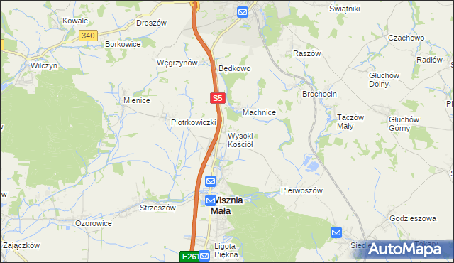 mapa Wysoki Kościół, Wysoki Kościół na mapie Targeo