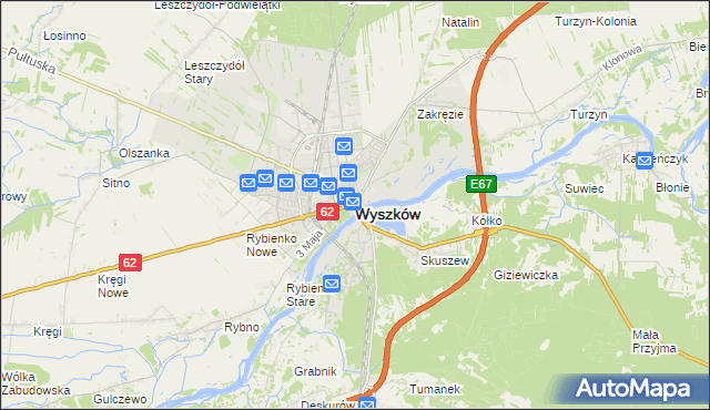 mapa Wyszków, Wyszków na mapie Targeo