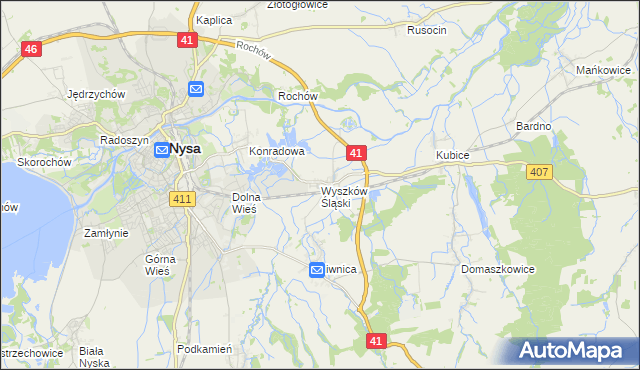 mapa Wyszków Śląski, Wyszków Śląski na mapie Targeo