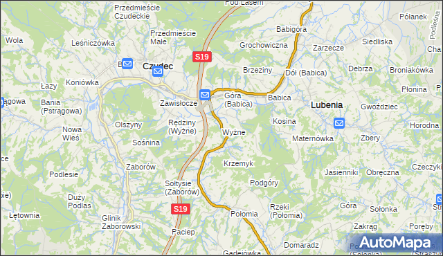 mapa Wyżne, Wyżne na mapie Targeo