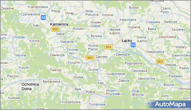 mapa Zabrzeż, Zabrzeż na mapie Targeo