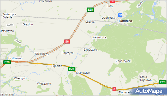 mapa Zagórzyca, Zagórzyca na mapie Targeo